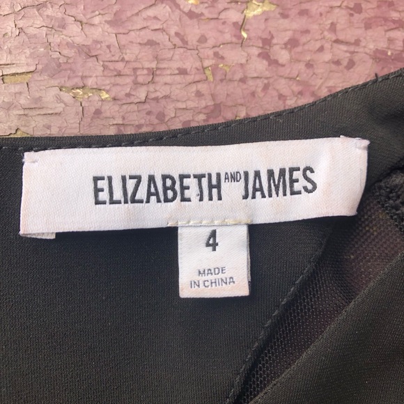 Elizabeth and James Charlene Dress Black Bodycon Mesh Panels Long Sleeve 4 - Picture 9 of 16